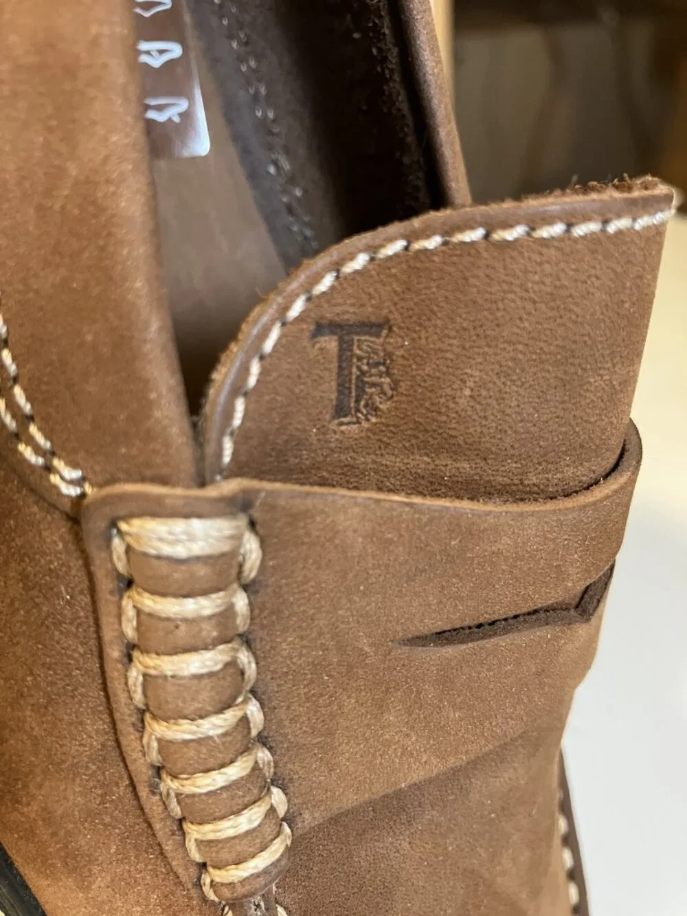 TOD'S Nubuck Brown Suede Leather Loafers. Unisex/Womens Size 8. New.